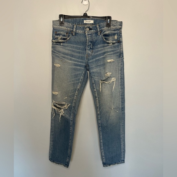 MOUSSY VINTAGE Bowie Mid Rise Distressed Straight Ankle Jeans size 28 - Picture 4 of 11